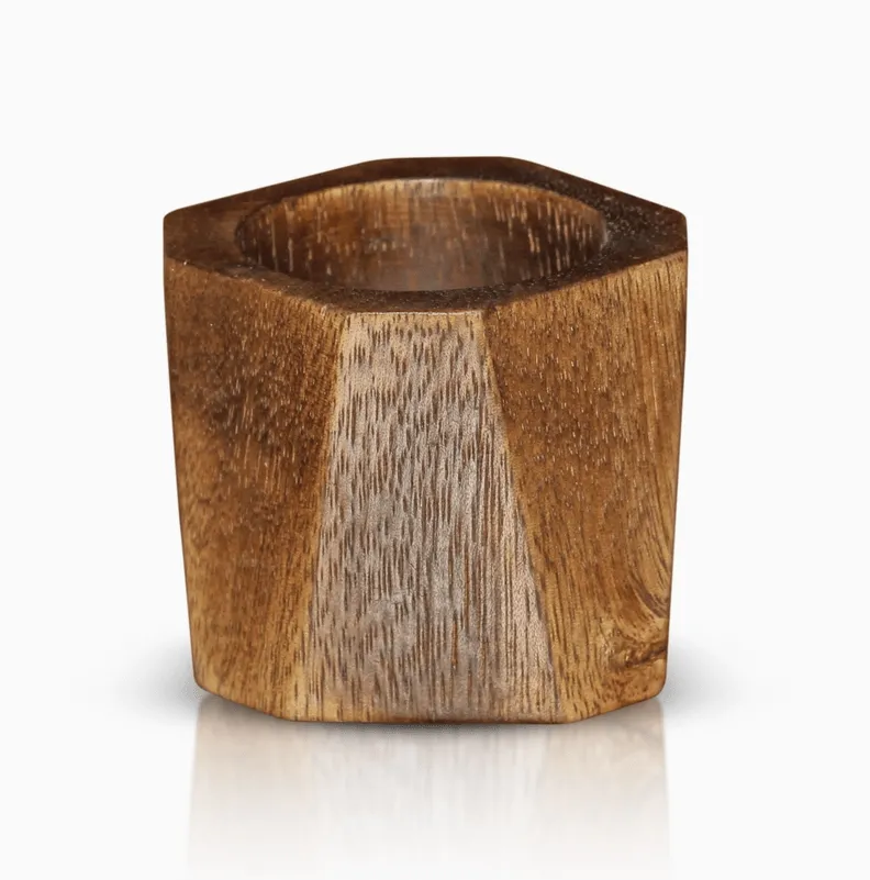 Elegant Wood Napkin Ring - Geometric Design