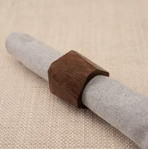 Elegant Wood Napkin Ring - Geometric Design