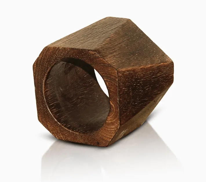 Elegant Wood Napkin Ring - Geometric Design