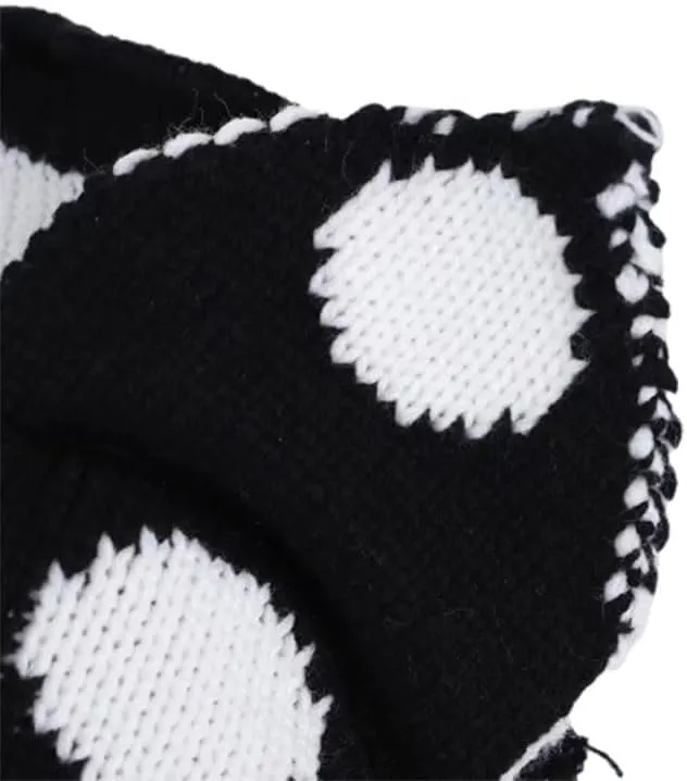 Knitted Beanie Hat - Cute Rabbit Long Ears Fun Fluffy Winter Warm Hat - White