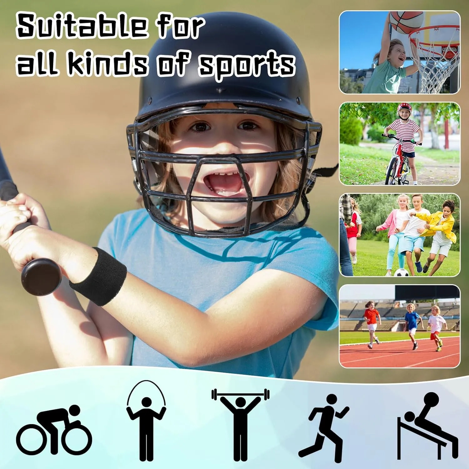 Lounsweer 72 Pcs Bulk Sports Wristbands - Sweatbands for Kids, Gifts, Party Favors, Athletics, and Fans