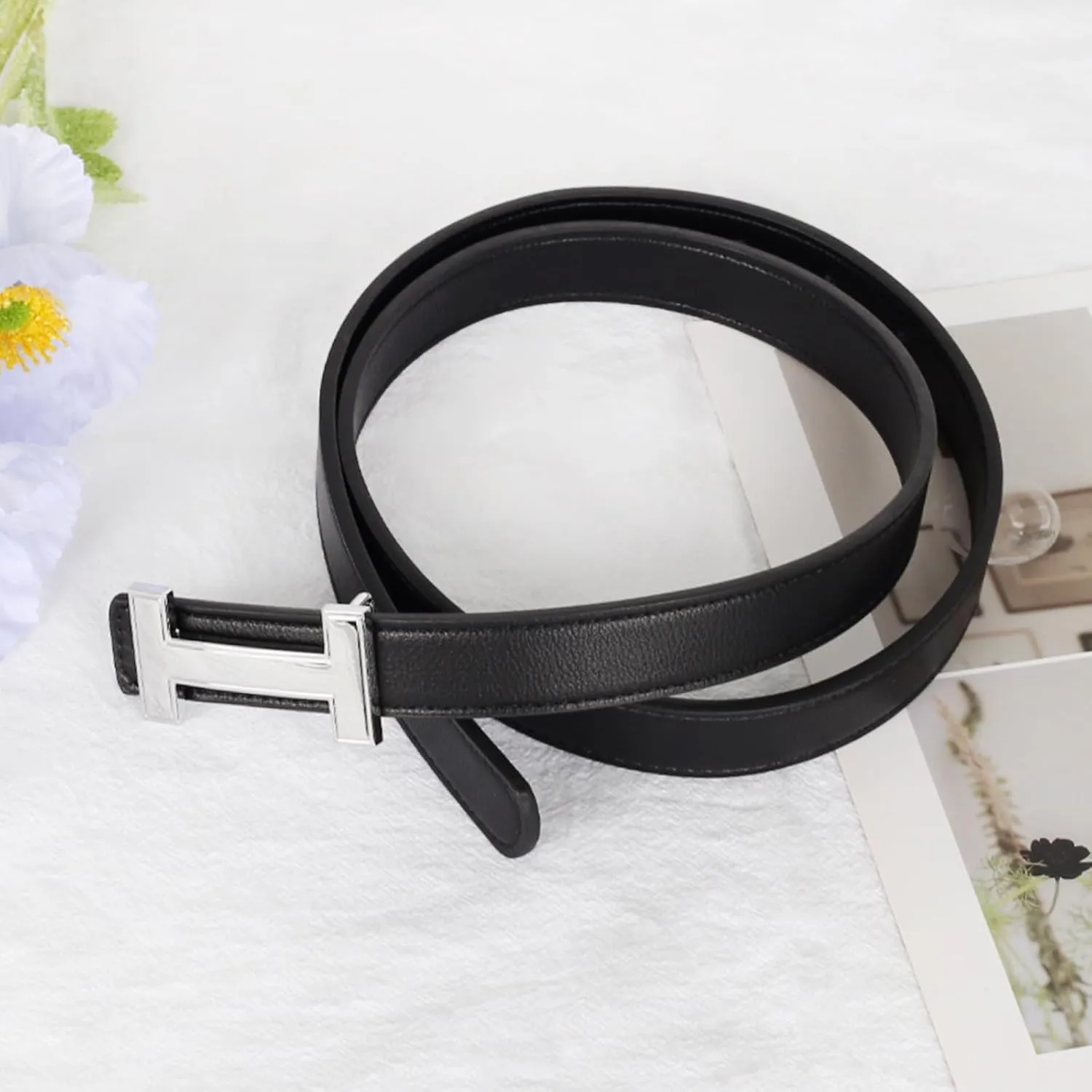 Women's Belts with Gold Buckle, Fashion Waist Band, Elegant Ladies' Belt, Gift for Women